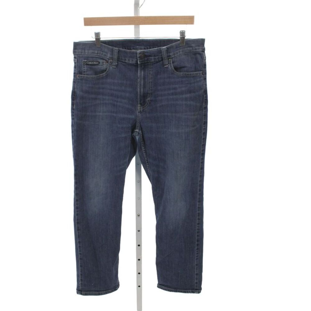 Calvin Klein Mens Straight Jeans Blue Cotton Button Size 34